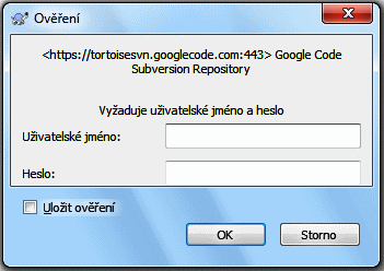 Dialogové okno Ověření