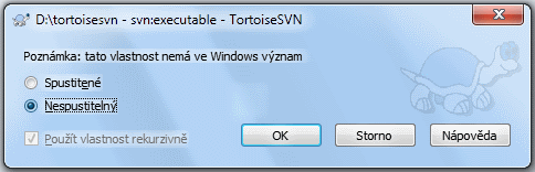 Stránka vlastnosti svn:executable