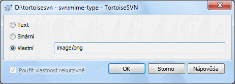 Stránka vlastnosti svn:mime-type