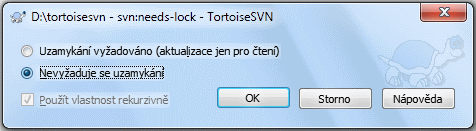 Stránka vlastnosti svn:needs-lock