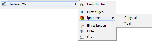 Explorer-Kontextmenü für nicht versionierte Dateien