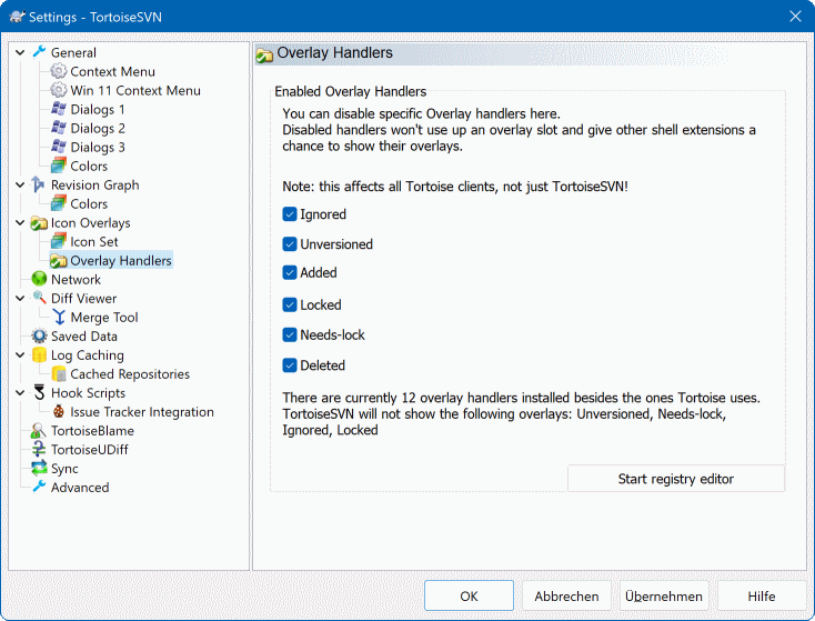 La Boîte de Dialogue Configuration, Page des Icônes de Recouvrement