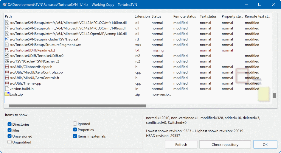 Het Kijk of er updates zijn scherm