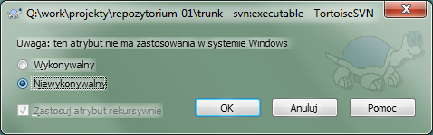 Strona atrybutu svn:executable