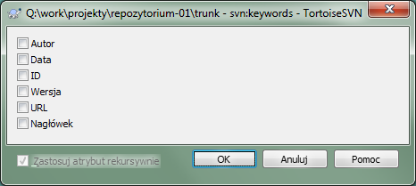 Strona atrybutu svn:keywords