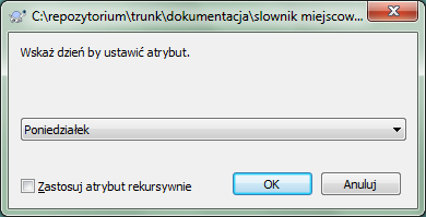 Dialog atrybutu typu enumeracyjnego zdefiniowanego przez użytkownika