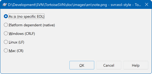 Página de propriedade svn:eol-style