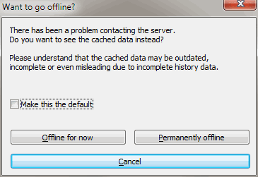 Go Offline Dialog